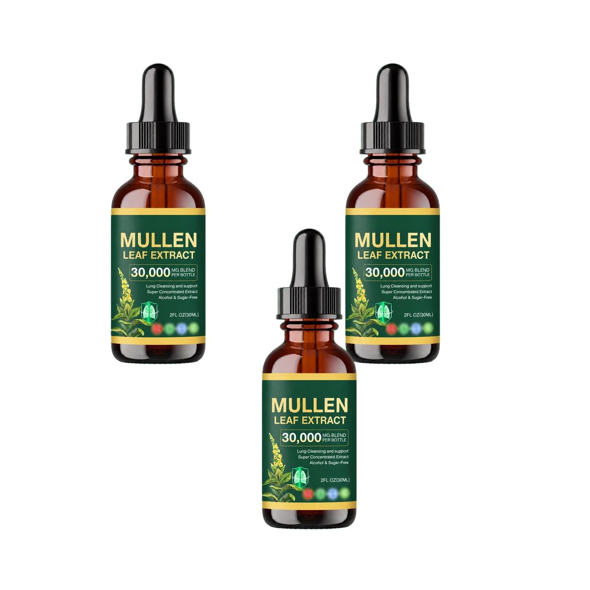 Lungrena™ - Droppar med Kungsljus & Klorofyll - 3 pack