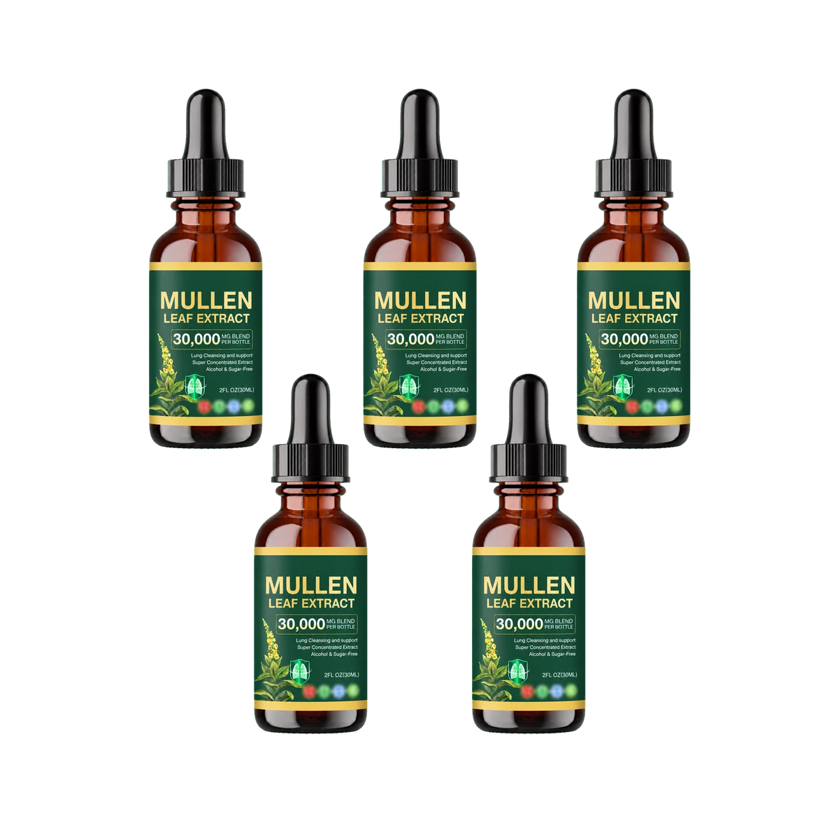 Lungrena™ - Droppar med Kungsljus & Klorofyll - 5 pack